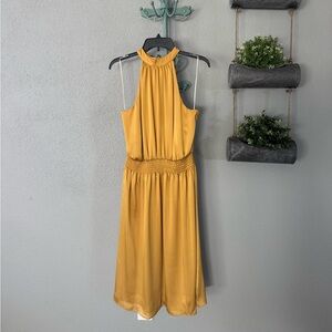 Trina Turk Mustard Backless Dress